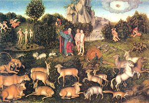 The Garden of Even, where God gave Adam and Eve instructions to eat only plants.